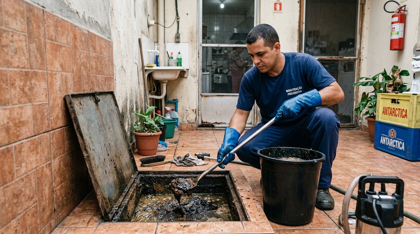 Limpeza de Caixa de Gordura com Equipe em Recife‑PE